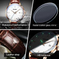 OLEVS 6609 marca de luxo, moda, esporte, mecânico, masculino, relógio, clássico, data, calendário, resistente, água, recurso, pulseira, relógio, couro